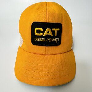 Vintage CAT Diesel Power Truckers Hat Cap Patch Snapback Mesh Tonkin USA
